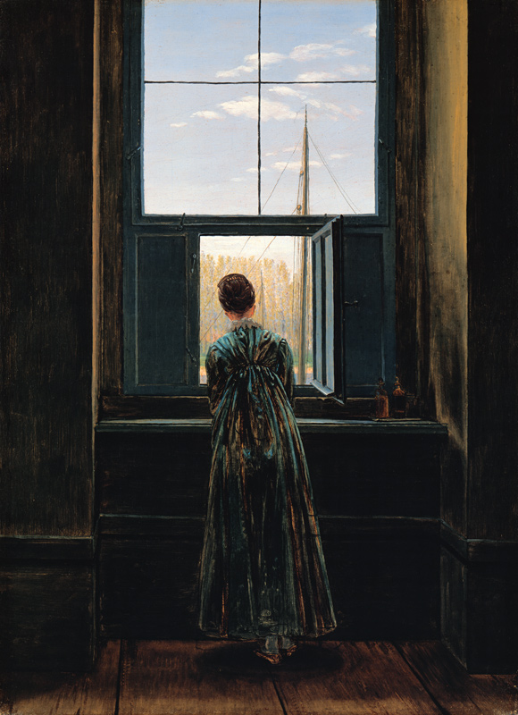 Frau am Fenster von Caspar David Friedrich