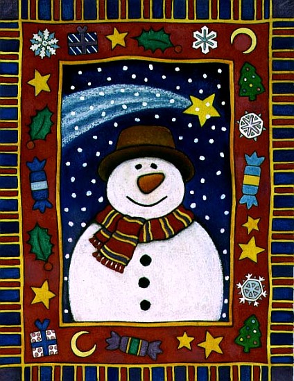 Snowman and shooting star, 1996 (w/c and gouache)  von Cathy  Baxter