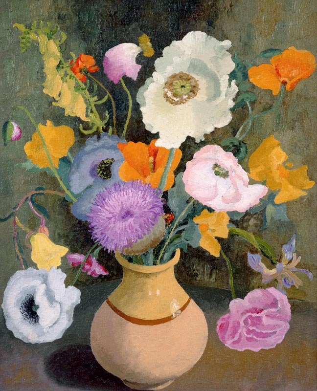 Poppies and Sweet Peas von Cedric Morris