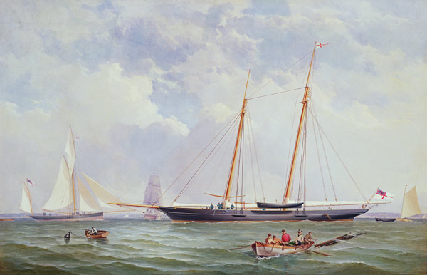 A Portrait of the 110 Ton Royal Yacht Squadron Schooner 'Viking' off the Needles von Charles Gregory