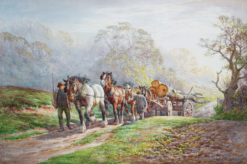 A Logging Team returning Home von Charles James Adams