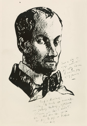 Self Portrait (pen & ink on paper) von Charles Pierre Baudelaire