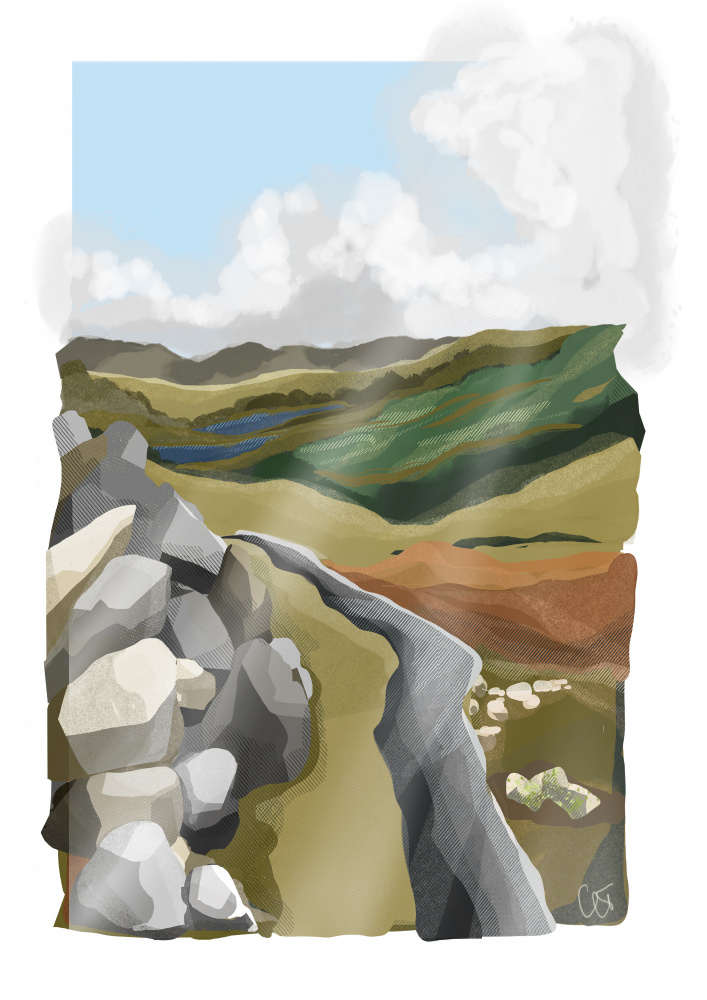 Diamond Hill, Ireland, Connemara Art Print von Charlotte Trudgett