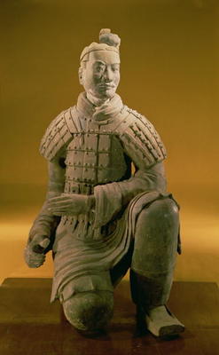 Kneeling archer from the Terracotta Army, 210 BC (terracotta) von Chinese School, (3rd century AD)