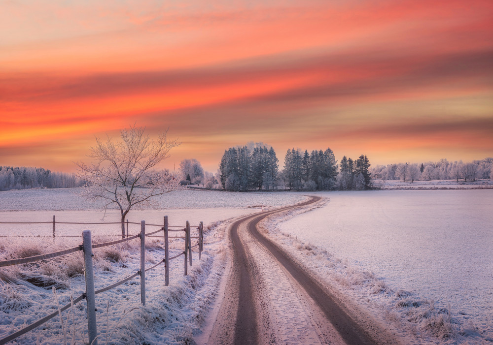 Rural winter scene von Christian Lindsten