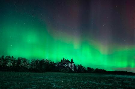 Ekenäs castle, Sweden under the northern lights.