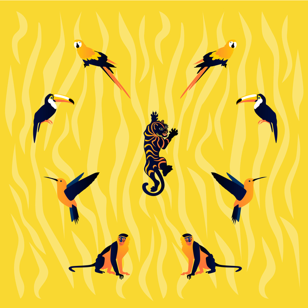 animals-yellow-black von Claire Huntley