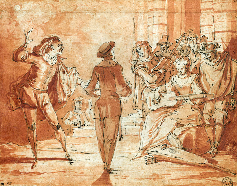 Theatrical Scene von Claude Gillot