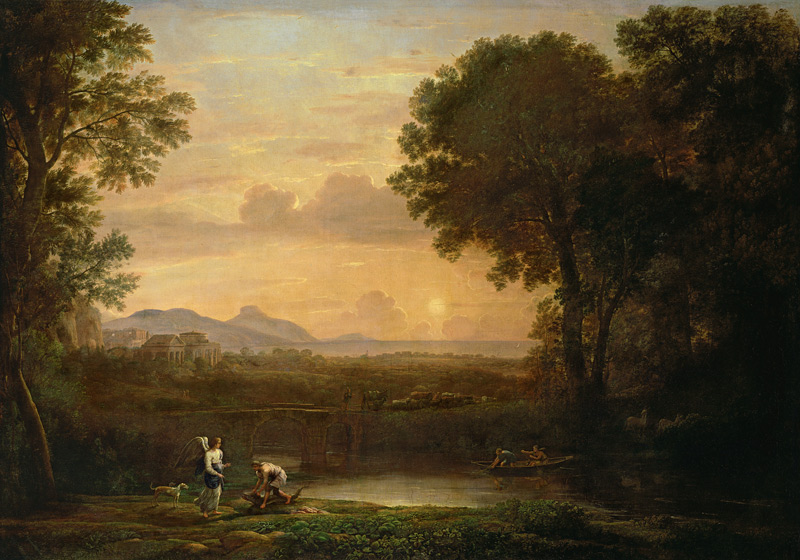 Landschaft mit Tobias und dem Engel von Claude Lorrain