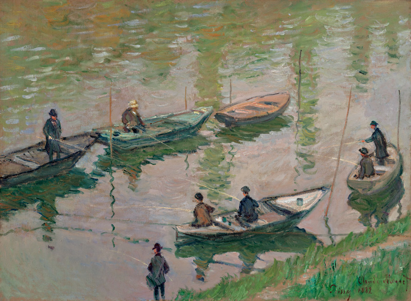 Angler an der Seine bei Poissy von Claude Monet