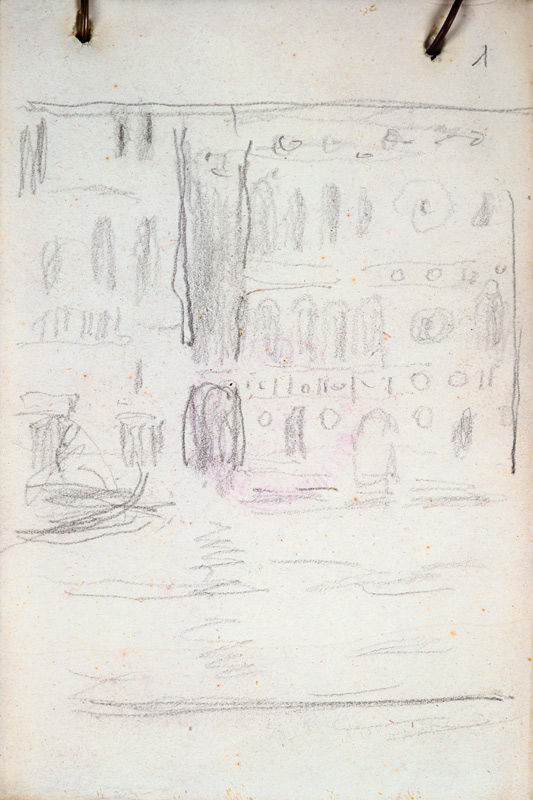 Sketch of Palazzo Dario von Claude Monet