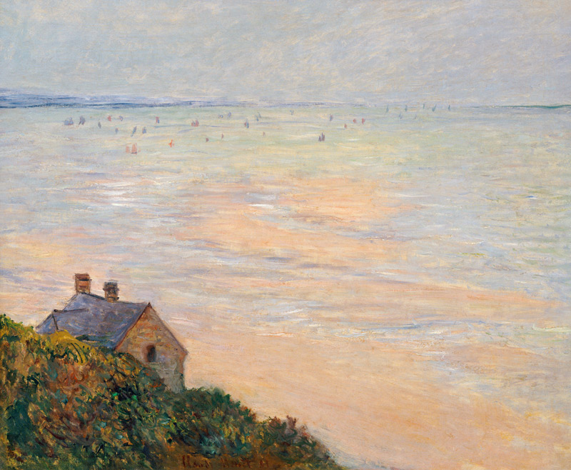 The Hut at Trouville, Low Tide von Claude Monet