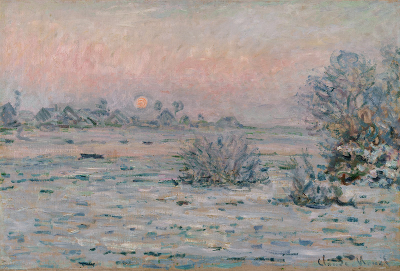 Wintersonne in Lavacourt von Claude Monet