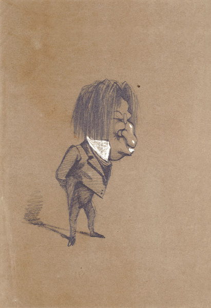 Caricature of Jules Husson (1821-89) 'Champfleury' von Claude Monet