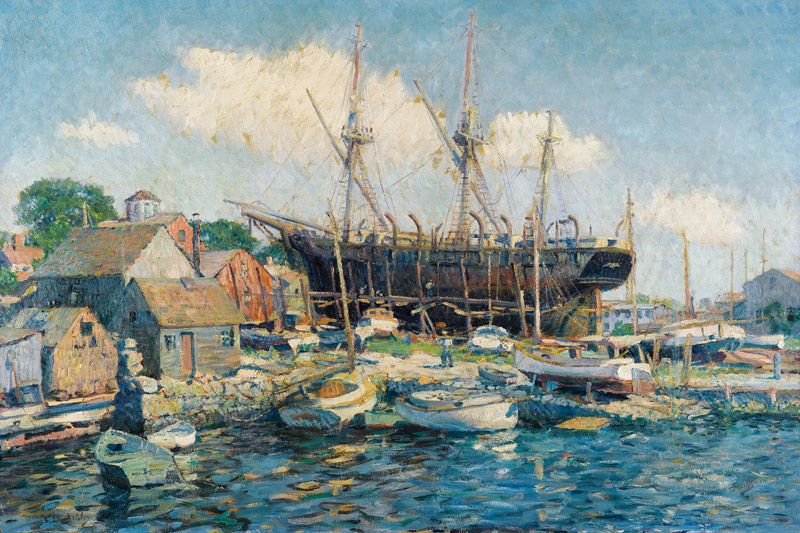 A Whaleship auf der Marine Railway in Fairhaven von Clifford Warren Ashley