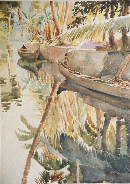 622 Sunrise, backwaters life von Clive Wilson