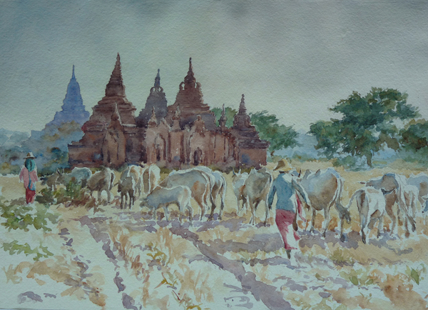 928 Bagan, homewards herding von Clive Wilson