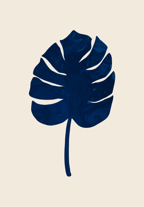 Monstera Marble Blue von Graphic Collection