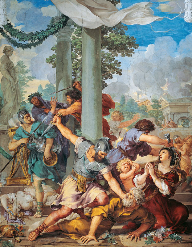 The Iron Age or rather uncontrolled soldiery hunts and kills, detail from The Four Ages of Man von Pietro  da Cortona,