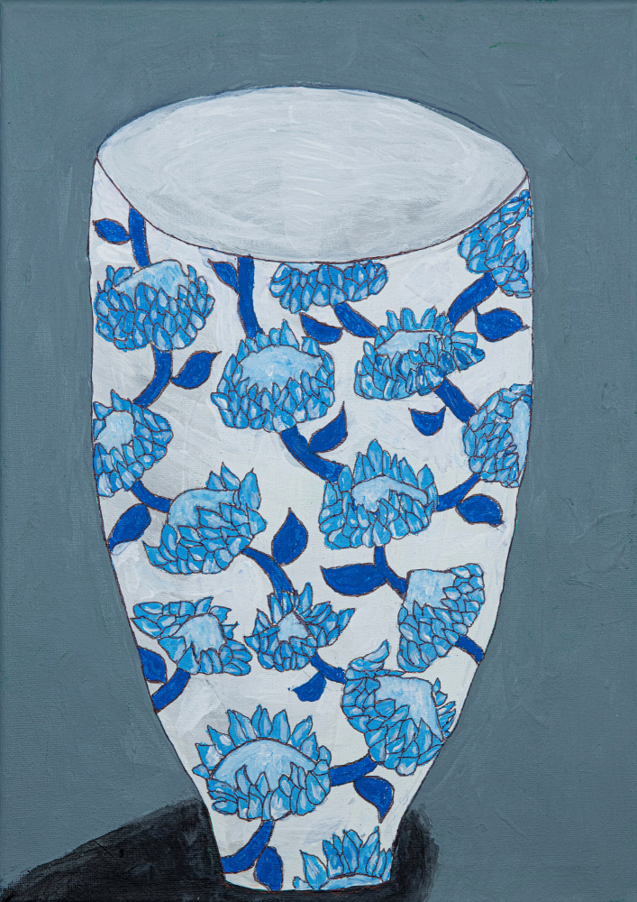 Blue Protea Vase von Dale Hefer