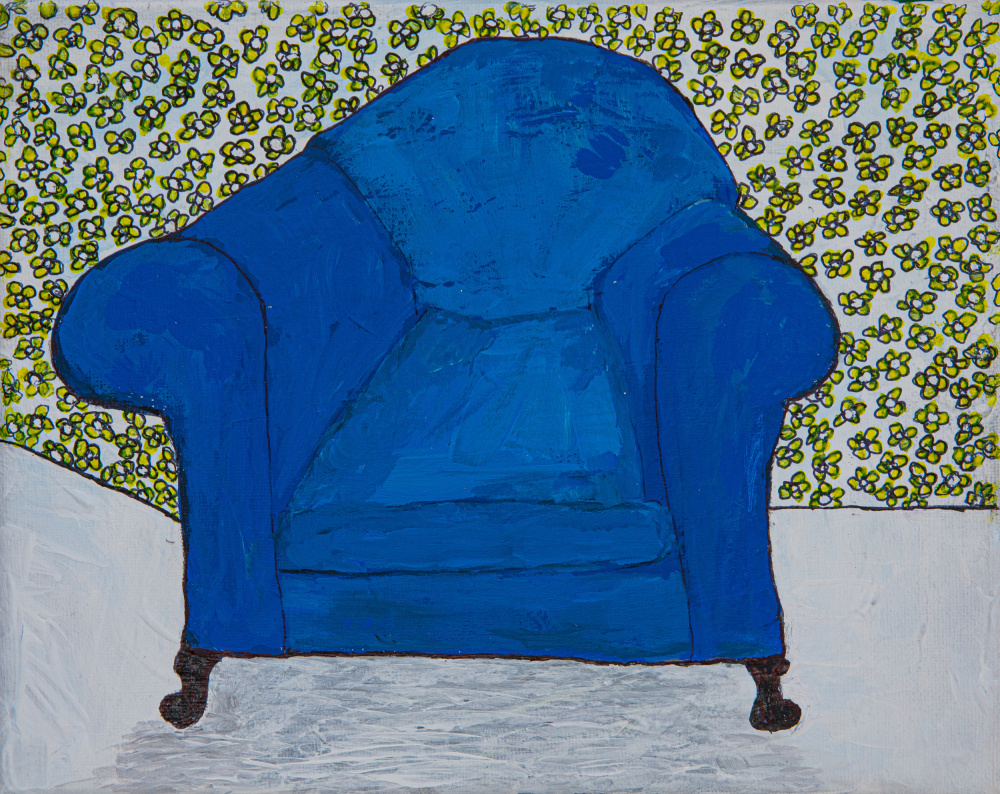 Blue Velvet Chair von Dale Hefer