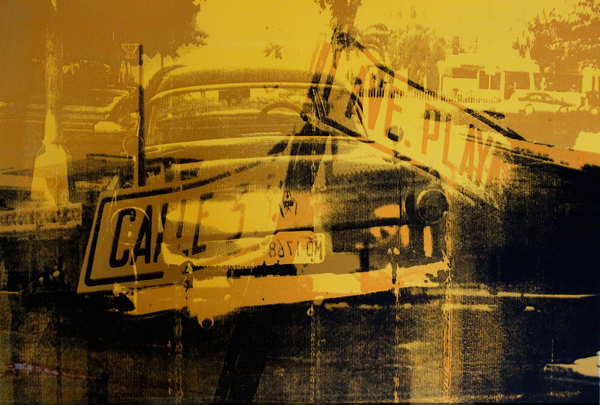 Yellow Car and Street Sign von David Studwell