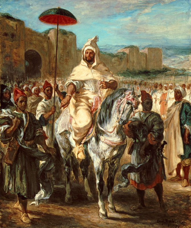 Abd Ar-Rahman (d.788) Sultan of Morocco (oil on canvas) von Delacroix