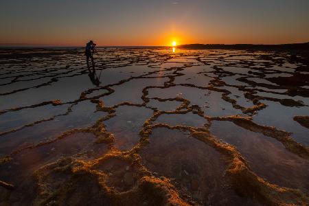 Sunset at beach of Portugal