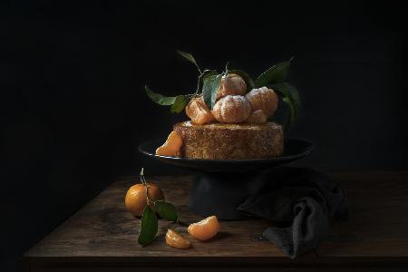 Polenta cake with sweet mandarines