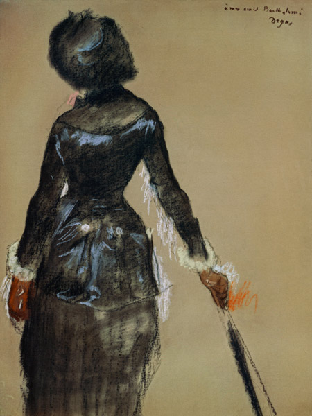 Marie Cassatt im Louvre von Edgar Degas