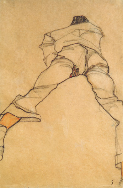 Man Lying Face Down, back view von Egon Schiele