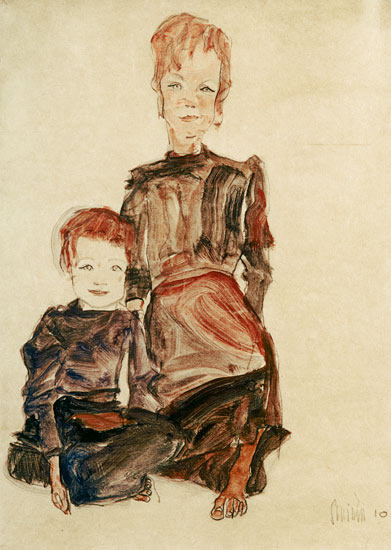 Zwei Proletarierkinder von Egon Schiele