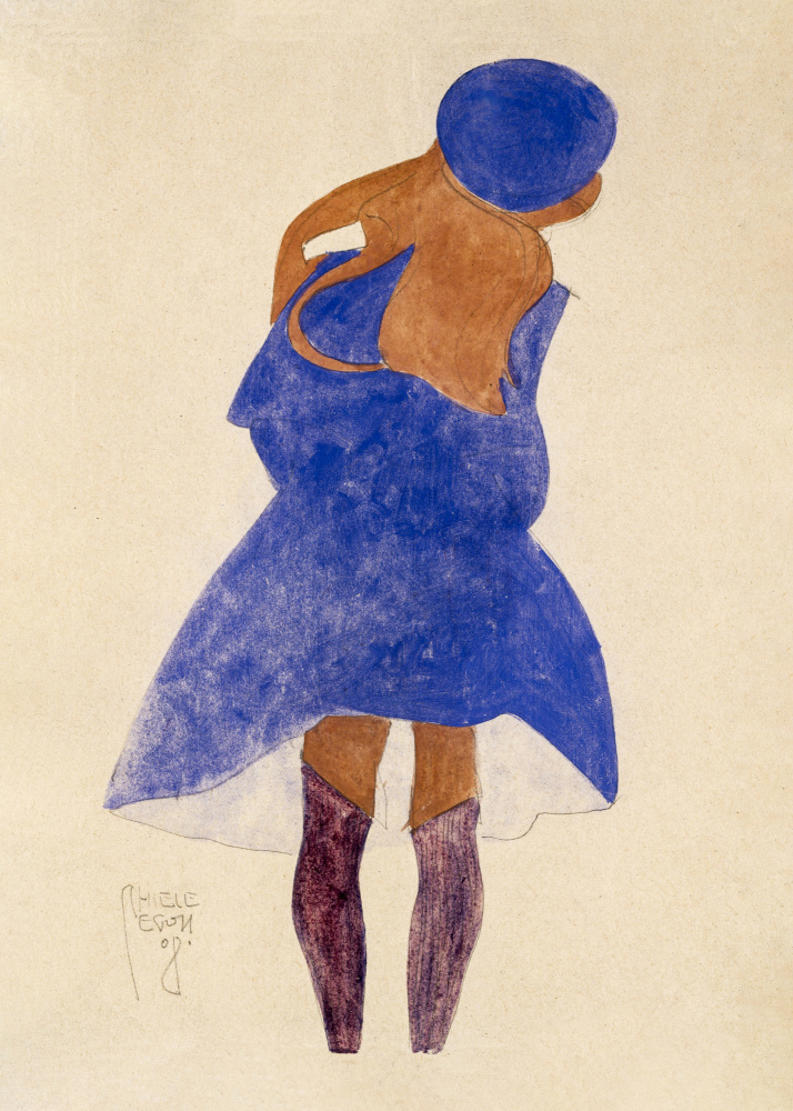 Standing Girl, Back View 1908 von Egon Schiele