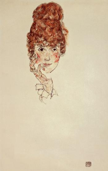 Portraitkopf Edith Schiele