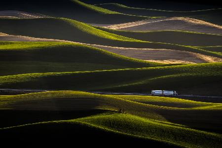 Truck Surfing on Emerald Waves