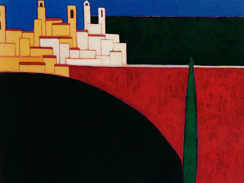 San Gimignano, 1999 (acrylic on paper)  von Eithne  Donne