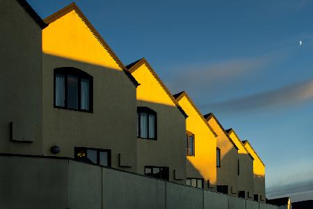 The yellow house and half moon