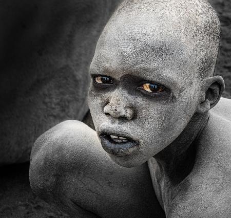 Mundari children, the nomadic herders of the White Nile