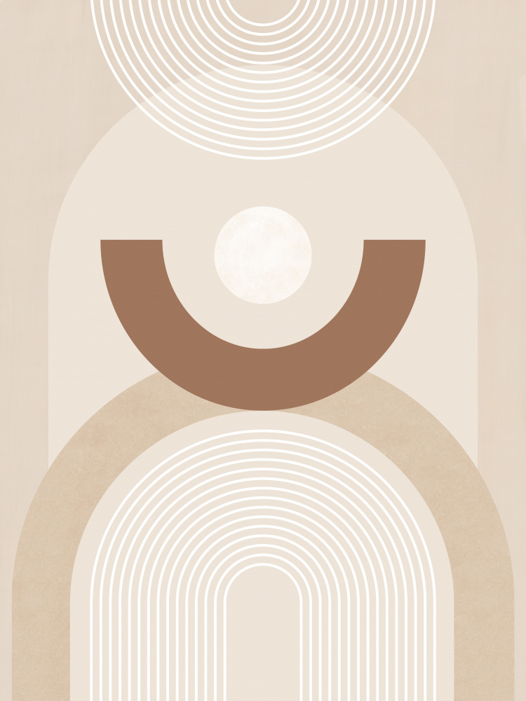 Beige Mid Century Poster No.1 von Elena Ristova