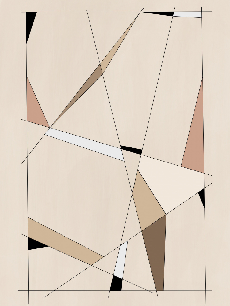 Geometric Beige art No.1 von Elena Ristova