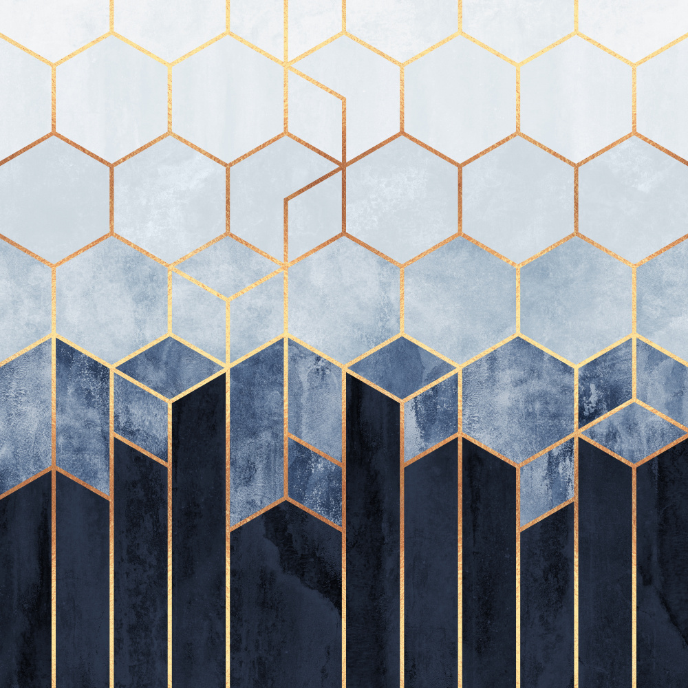 Soft Blue Hexagons von Elisabeth Fredriksson