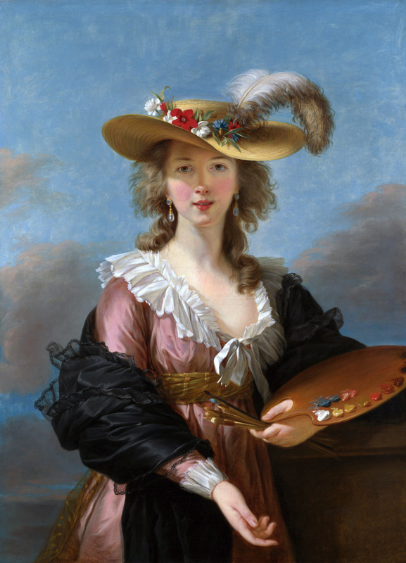 Self Portrait in a Straw Hat von Elisabeth Louise Vigee-Lebrun