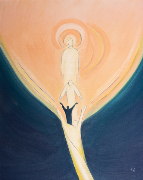 Christ leans from Heaven and draws us, with the power of the Holy Spirit, to the heart of God von Elizabeth  Wang