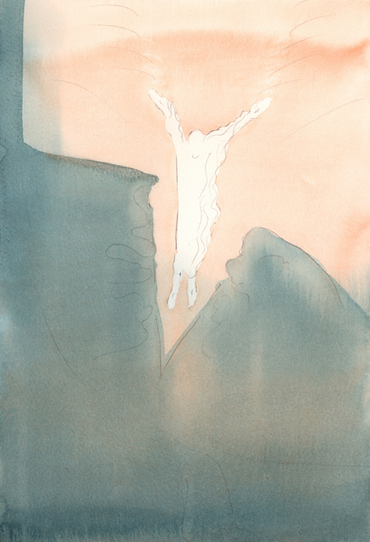 Christ leaps lovingly into the dread dark depths of our hearts von Elizabeth  Wang