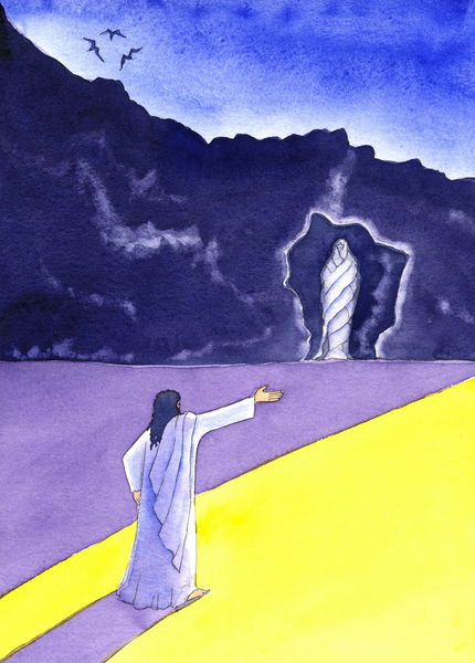 Jesus raises Lazarus to life von Elizabeth  Wang