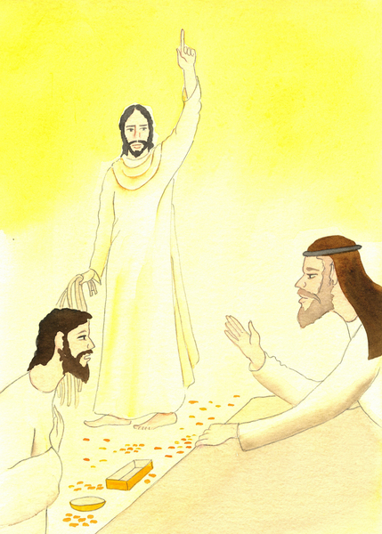 Jesus says to the money changers in the Temple: Is it not written, My house shall be called a house  von Elizabeth  Wang