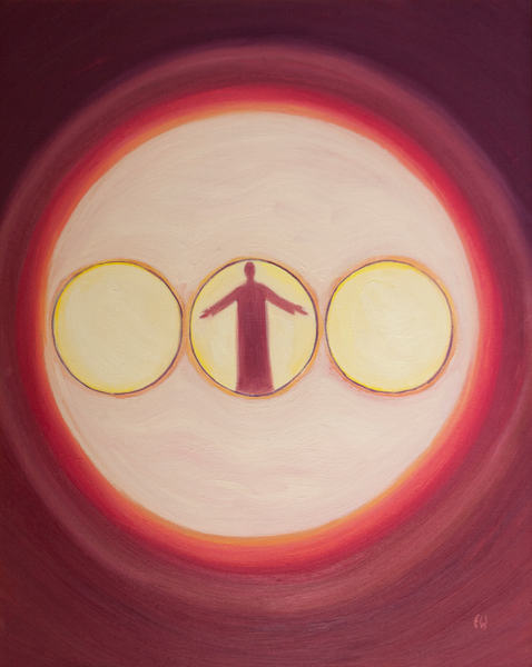 The Blessed Trinity can be seen as a Triple Light with Christ the God-man at the centre von Elizabeth  Wang