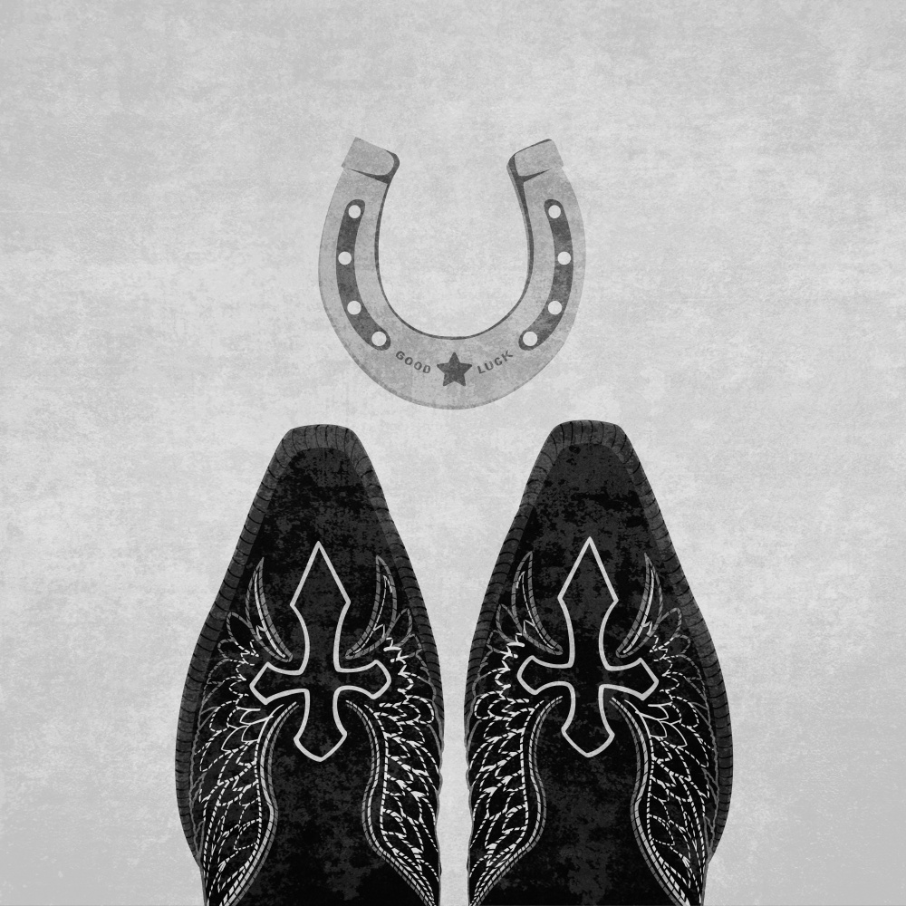 Bw Cowboy Boots and Horseshoe von Emel Tunaboylu