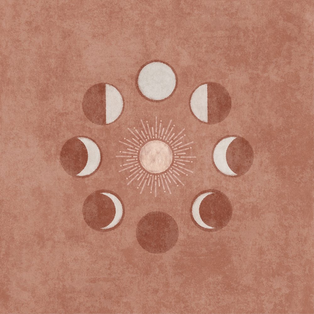 Somon Sun and Circle Moon Phase von Emel Tunaboylu