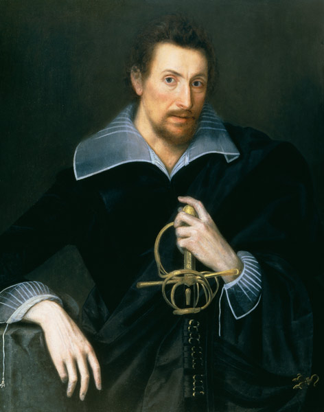 Portrait of a Man with a Sword von English School